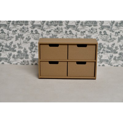 Unit with shelves and 4 drawers (small) - Scale 1/12